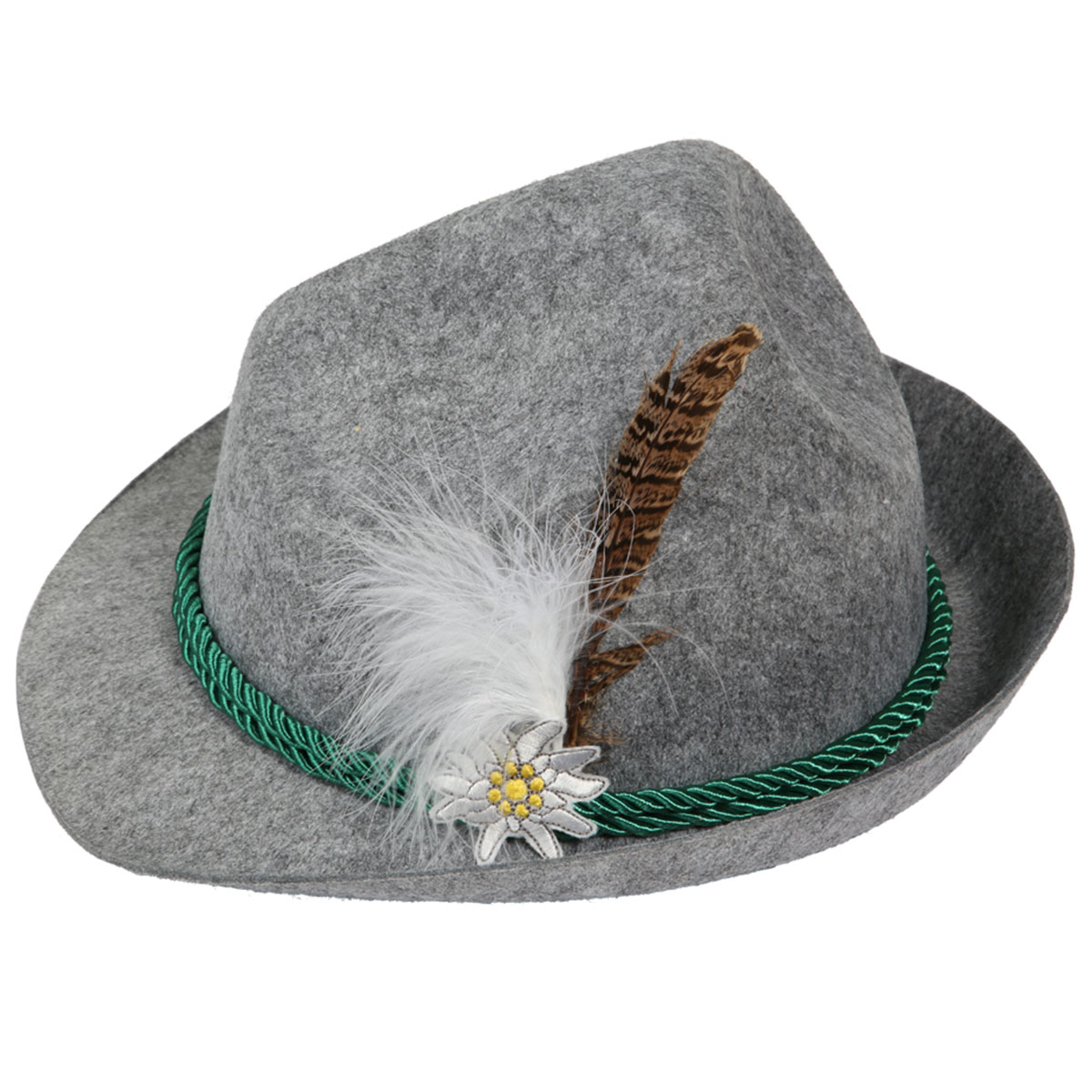 Oktoberfest Deluxe Tyrolerhatt Grå | Högtider - Oktoberfest - Oktoberfest Kläder | Party Outlet