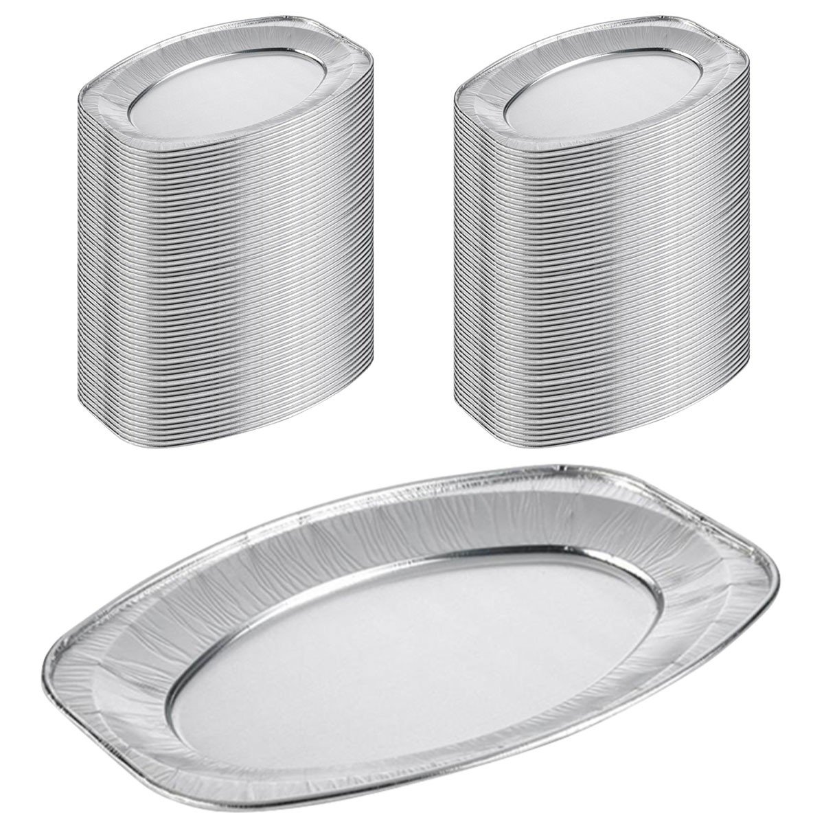 Ovala Uppläggningsfat Aluminium 100-pack | Högtider - Studenten - Studentdukning | Maskeradspecialisten