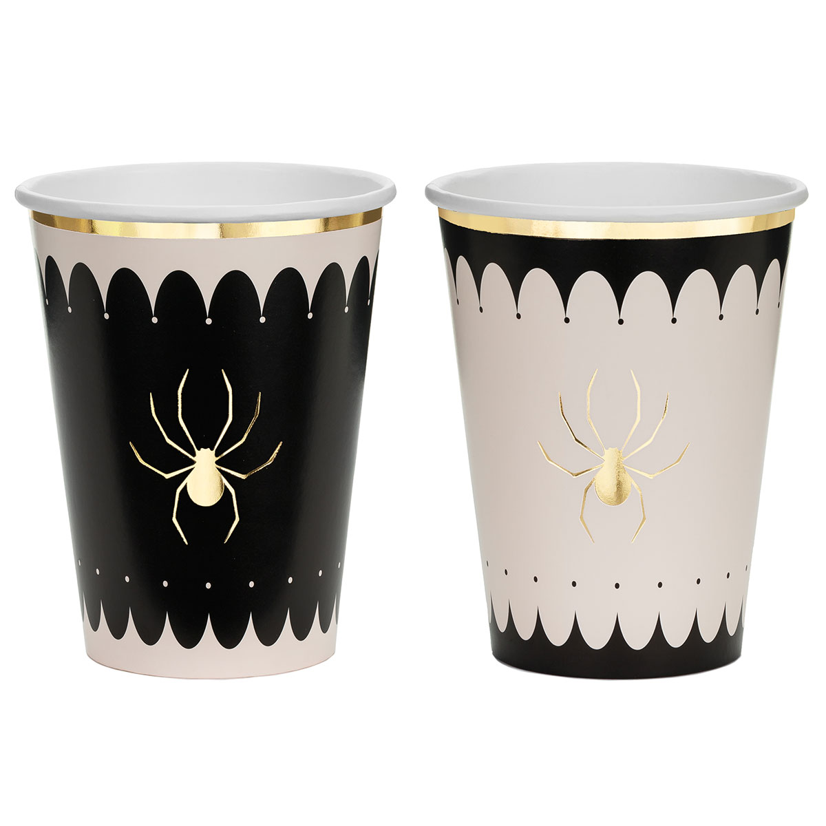 Pappersmuggar Guldiga Spindlar 6-pack | Högtider - Halloween - Halloween dukning | Party Outlet
