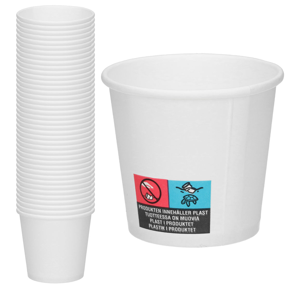 Pappersmuggar Vit 12 cl 40-pack | Festartiklar - Dukning - Engångsmuggar & Glas | Maskeradspecialisten