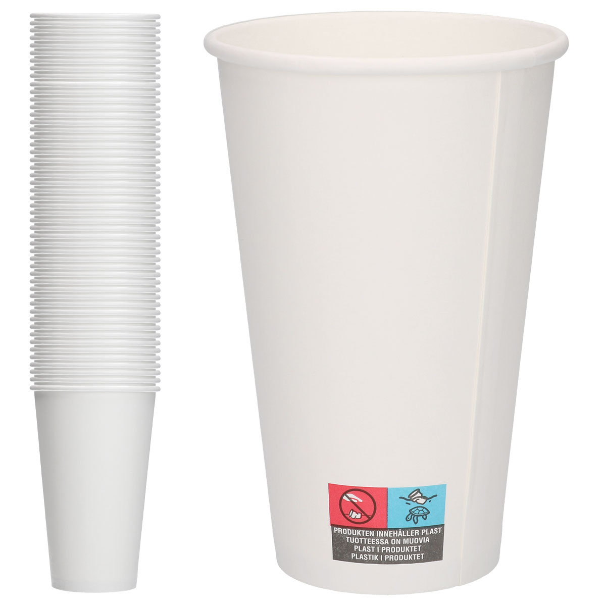Pappersmuggar Vit 48 cl 50-pack | Festartiklar - Dukning - Engångsmuggar & Glas | Maskeradspecialisten