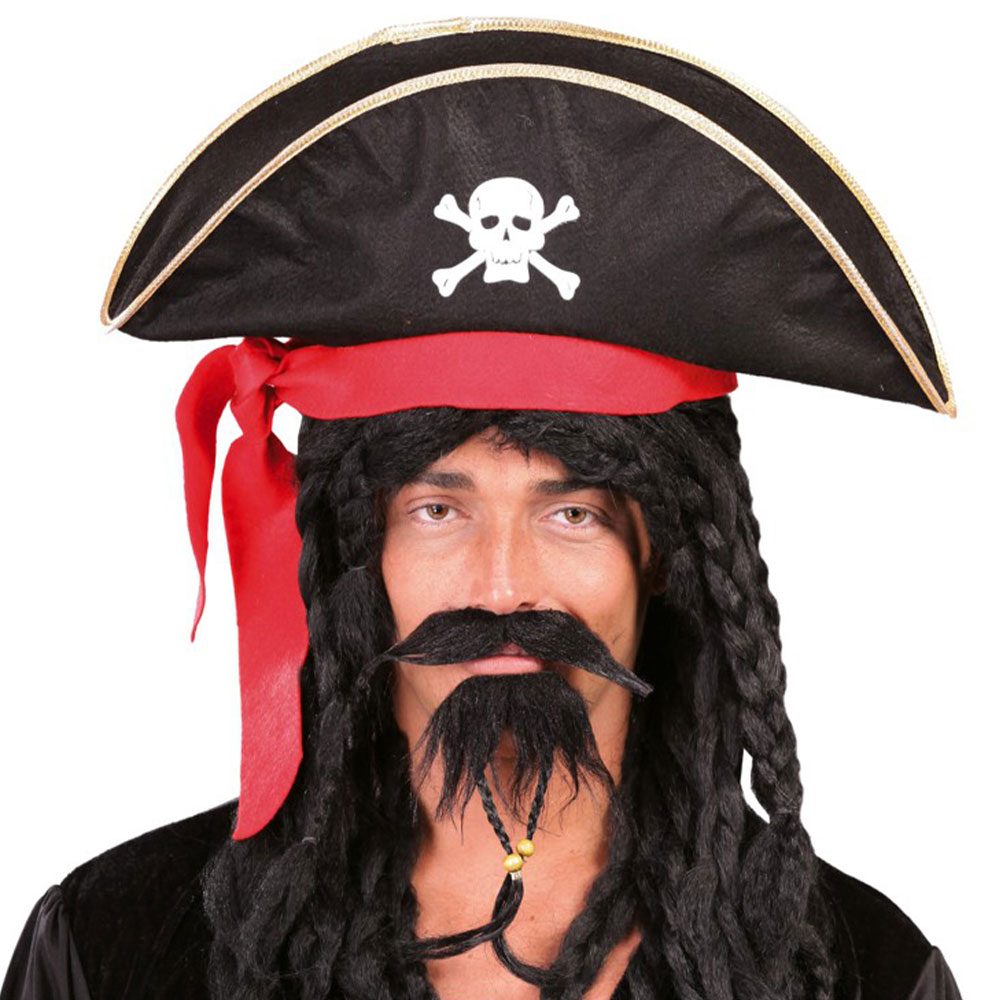 Pirathatt med Fastsydd Bandana | Maskerad - Maskeradteman - Pirat Maskerad - Pirathattar | Party Outlet
