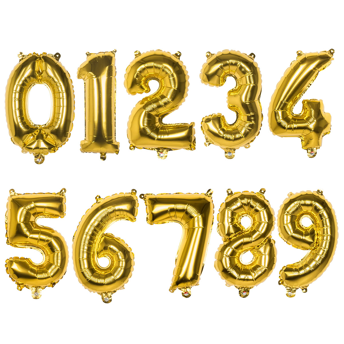 Sifferballong Skimrande Guld 36 cm | Festartiklar - Ballonger - Sifferballonger | Party Outlet