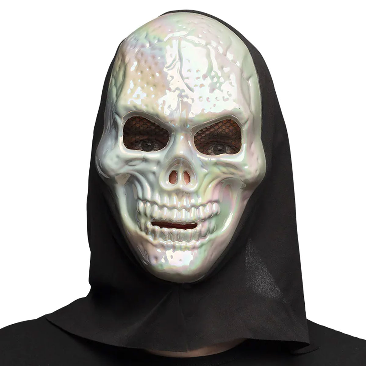 Skelettmask Iriserande Vit | Högtider - Halloween - Halloween kostymer - Skelett maskerad | Party Outlet