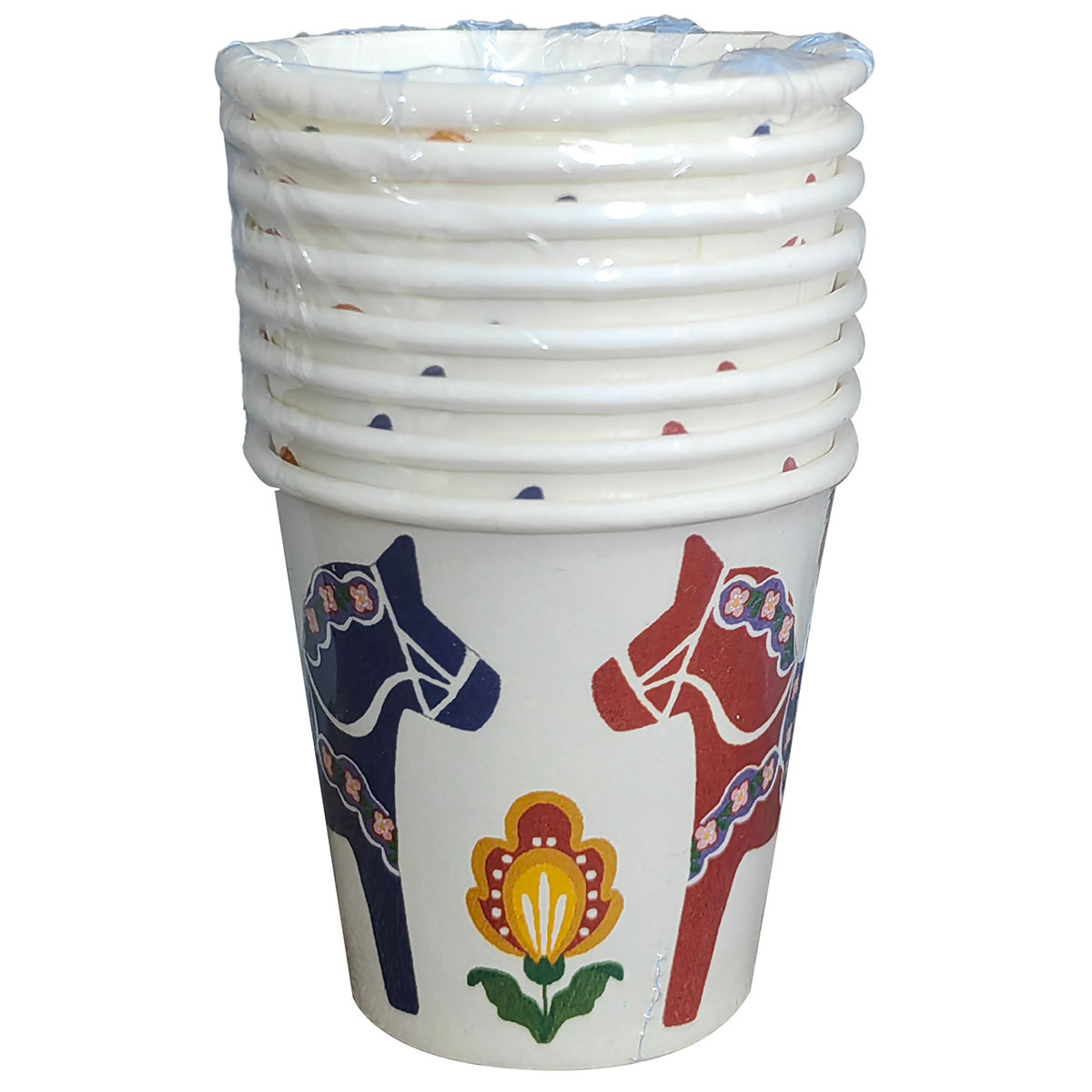 Snapsmuggar Blommiga Hästar 8-pack | Högtider - Midsommar - Midsommardukning | Maskeradspecialisten