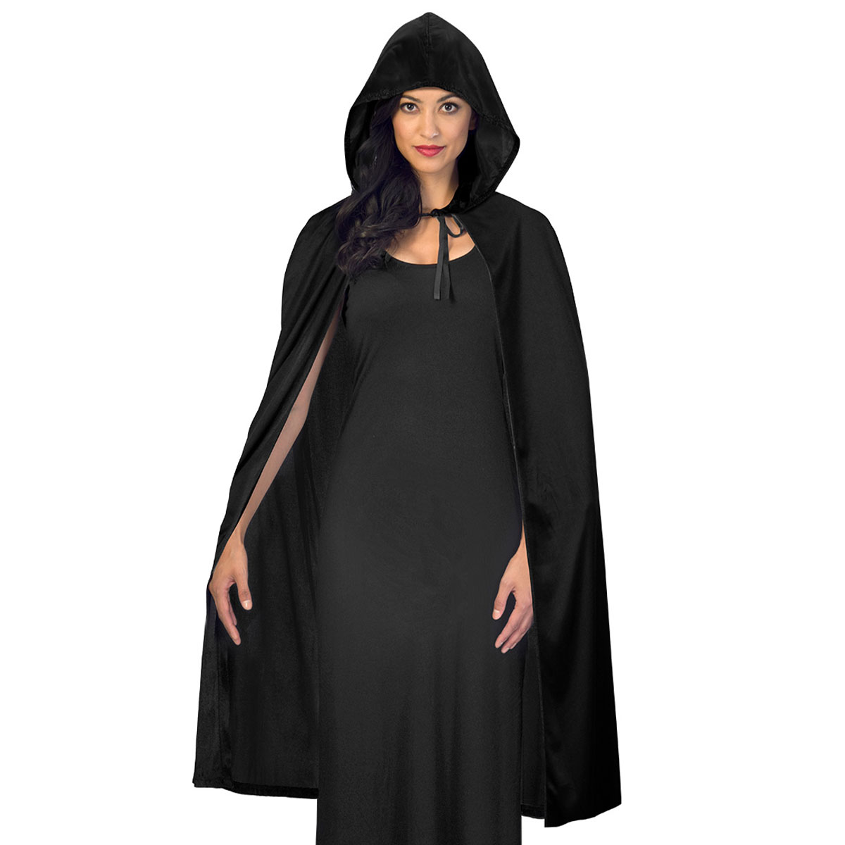 Svart Cape med Huva | Högtider - Halloween - Halloween kostymer - Vampyr maskerad - Vampyrdräkter | Party Outlet