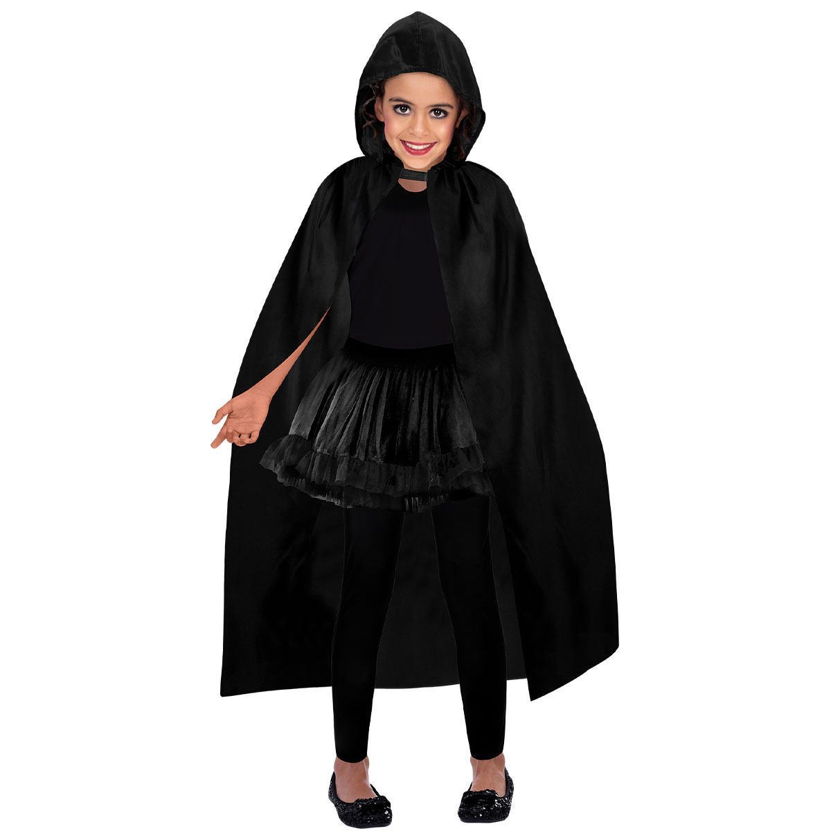 Svart Cape med Huva Barn | Högtider - Halloween - Halloween kostymer - Vampyr maskerad - Vampyrdräkter | Maskeradspecialisten