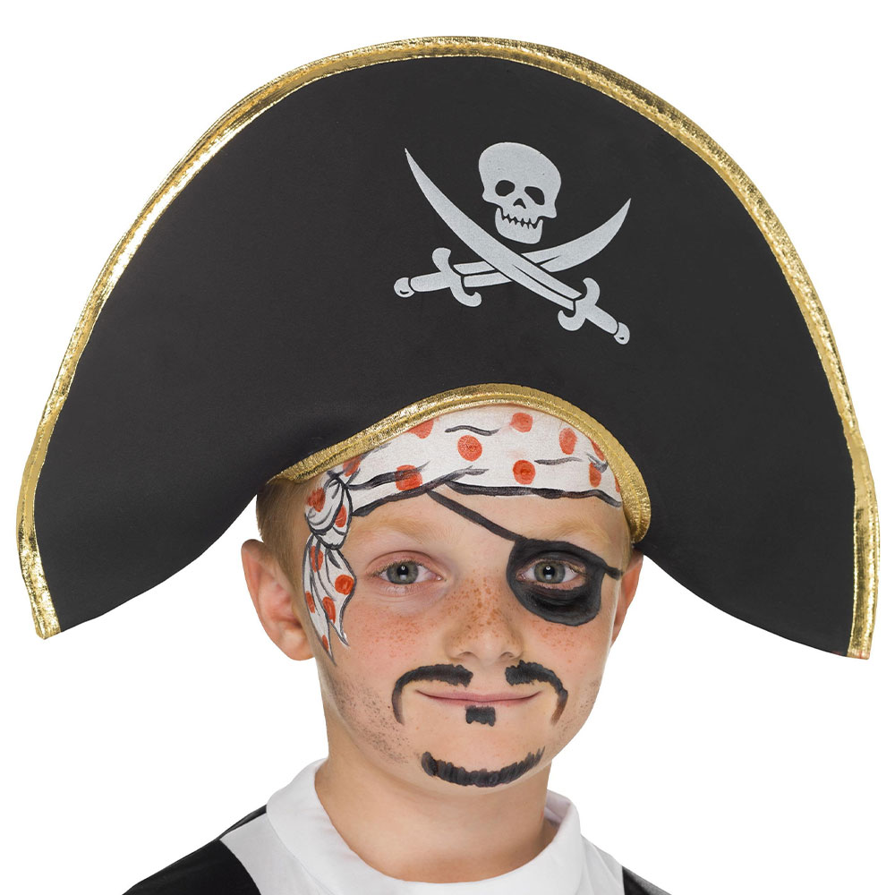 Svart Pirathatt Barn | Maskerad - Maskeradteman - Pirat Maskerad | Party Outlet