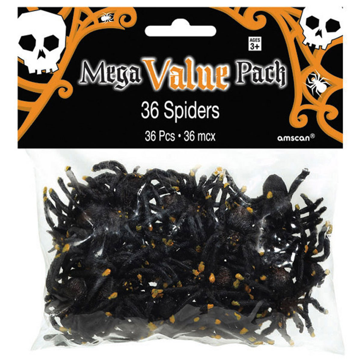 Svarta Spindlar 36-pack | Högtider - Halloween - Halloween dekoration | Party Outlet