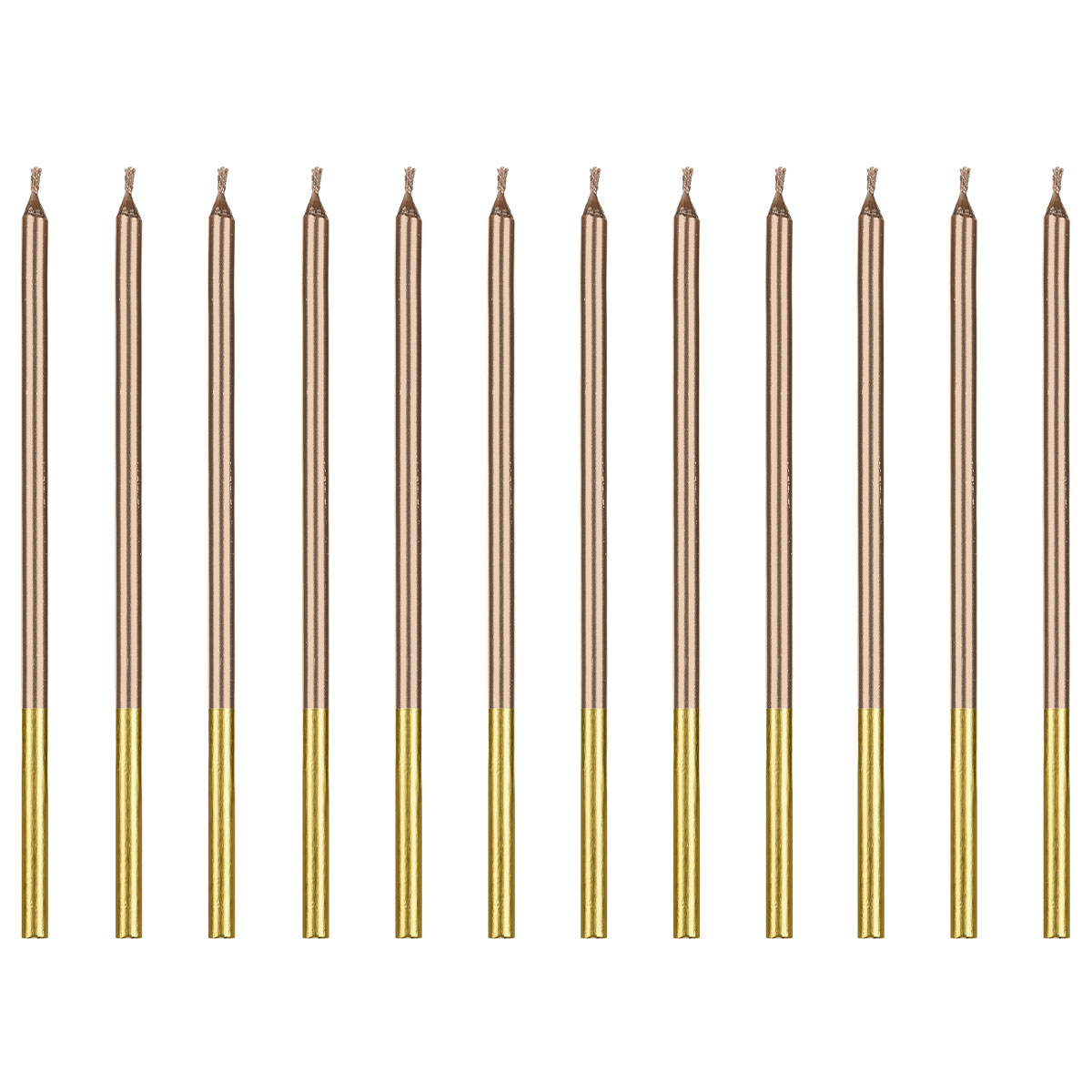 Tårtljus Långa Roséguld 12-pack | Högtider - Bröllop - Tårtdekoration Bröllop | Party Outlet