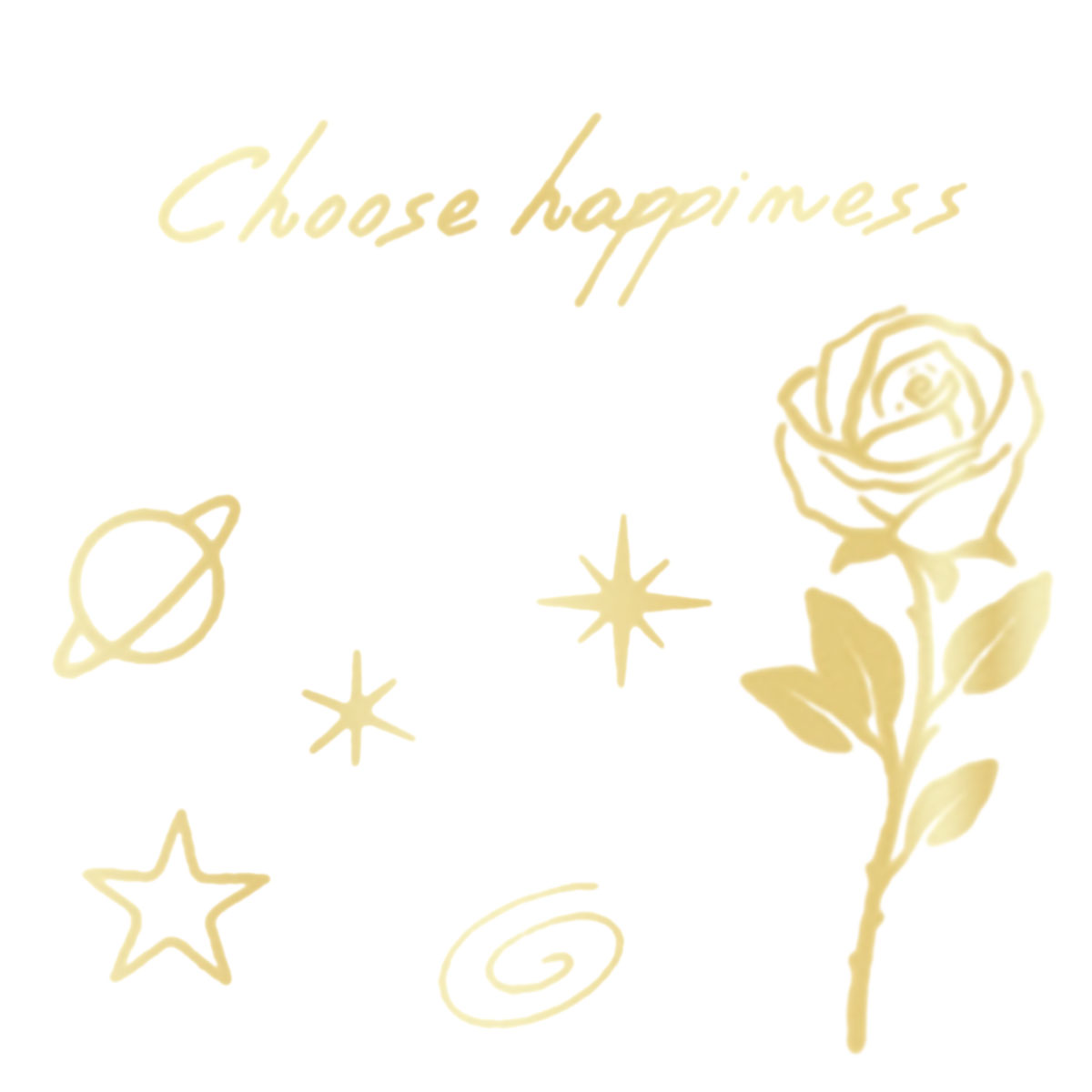 Temporära Tatueringar Happiness 3-pack | Högtider - Halloween - Halloween smink | Party Outlet