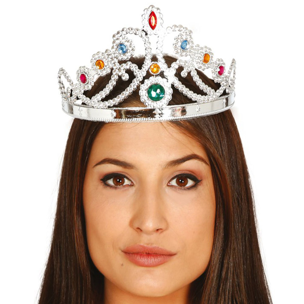 Tiara med Nio Juveler Silver