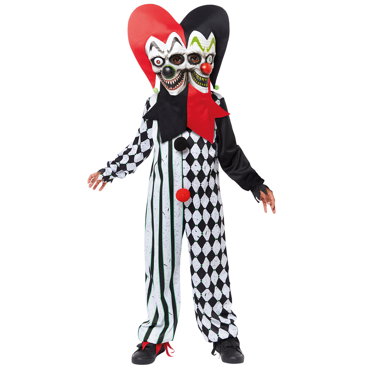 Tvåansiktad Gycklare Maskeraddräkt Barn | Högtider - Halloween - Halloween kostymer - Clown maskerad - Clowndräkter | Maskeradspecialisten