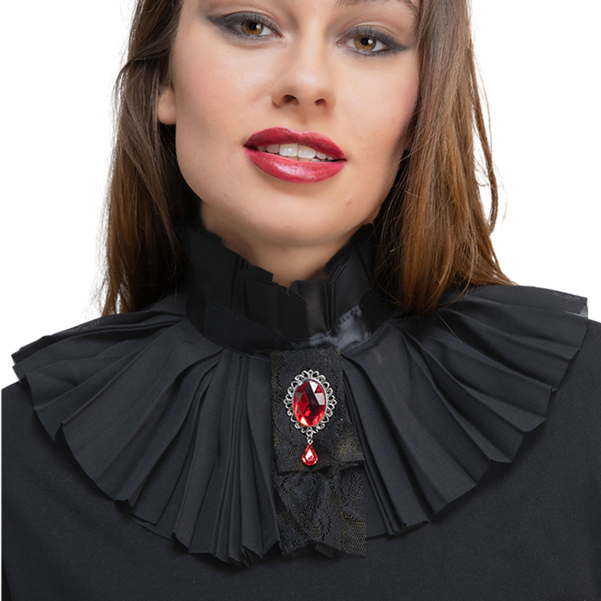 Vampyr Krage med Röd Juvel | Högtider - Halloween - Halloween kostymer - Vampyr maskerad | Party Outlet