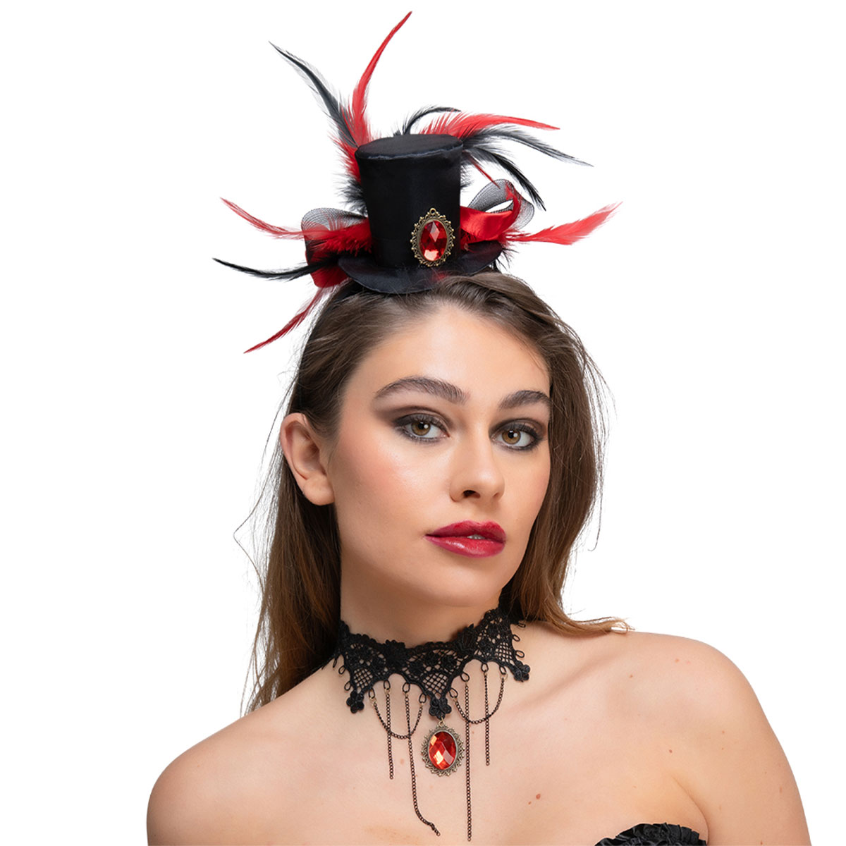 Vampyr Mini Höghatt & Halsband | Högtider - Halloween - Halloween kostymer - Vampyr maskerad | Maskeradspecialisten