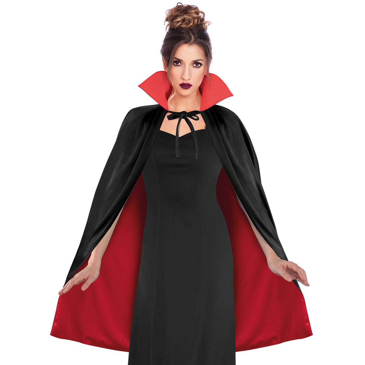 Vändbar Vampyrcape med Krage | Högtider - Halloween - Halloween kostymer - Vampyr maskerad - Vampyrdräkter | Party Outlet